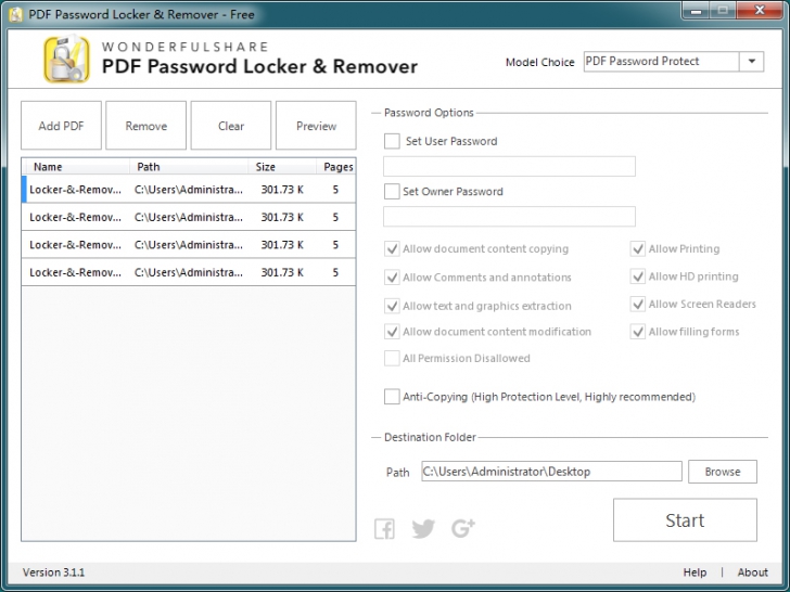 PDF Password Locker & Remover (โปรแกรมตั้งรหัสผ่านสำหรับ ล็อค-ปลดล็อคไฟล์ PDF) : 