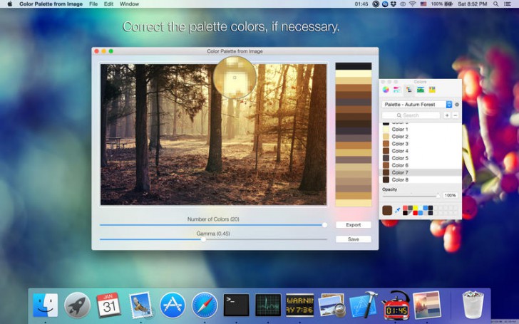 Color Palette from Image (โปรแกรมดึงพาเลตต์ โทนสี จากรูปภาพ บนเครื่อง Mac) : 