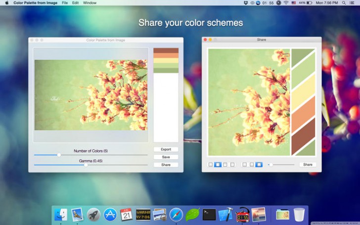 Color Palette from Image (โปรแกรมดึงพาเลตต์ โทนสี จากรูปภาพ บนเครื่อง Mac) : 