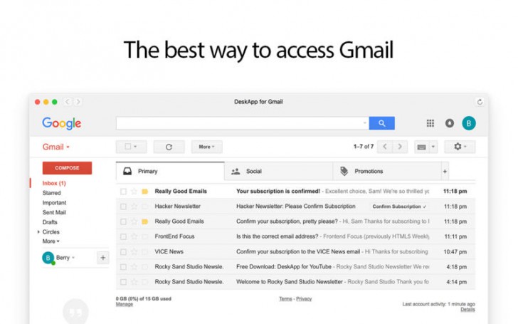 Mail for Gmail (โปรแกรม Mail for Gmail เปิดจดหมาย สำหรับ Gmail บนเครื่อง Mac ฟรี) : 