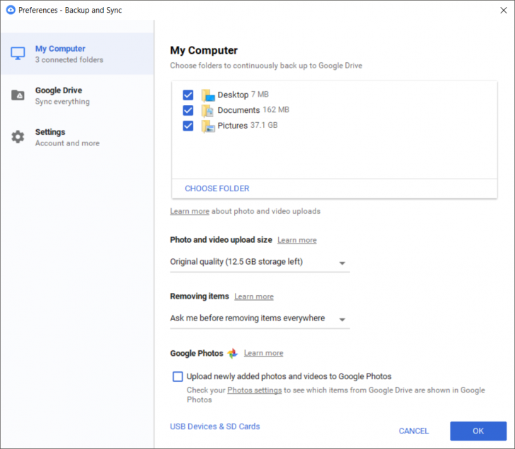 Google Drive (โปรแกรม Backup และ Sync ซิงค์ข้อมูล รูปภาพ และไฟล์ต่างๆ ให้ตรงกับ Google Drive ฟรี) : 