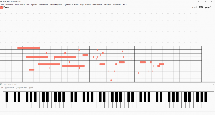 PianoRollComposer (โปรแกรมเล่นเปียโน สร้าง MIDI บนพีซี ฟรี) : 