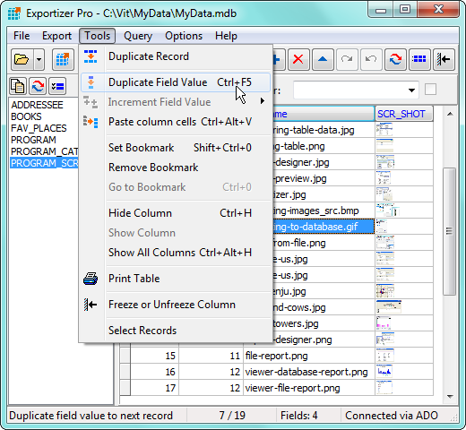 Exportizer (โปรแกรม Exportizer ฟรี แปลงไฟล์ Database สำหรับนำไปใช้งานกับโปรแกรมอื่น) : 