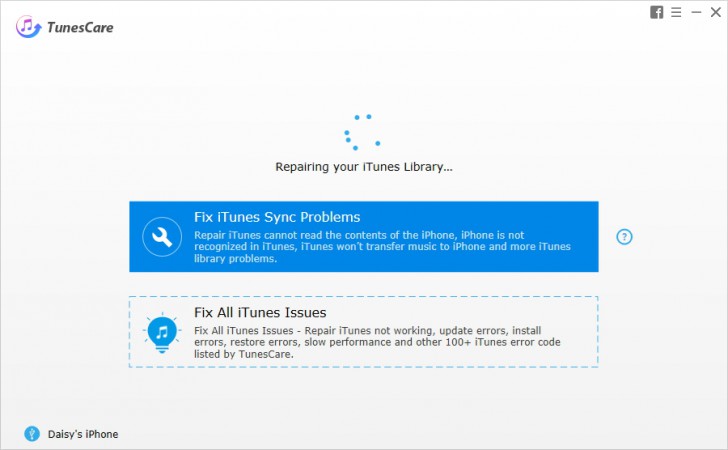 TunesCare (โปรแกรม TunesCare แก้ไขปัญหา ซ่อมแซมโปรแกรม iTunes ฟรี) : 