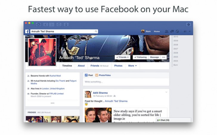 Go for facebook (โปรแกรม Go for facebook เข้า Facebook ไม่ผ่านเบราว์เซอร์ บน Mac) : 