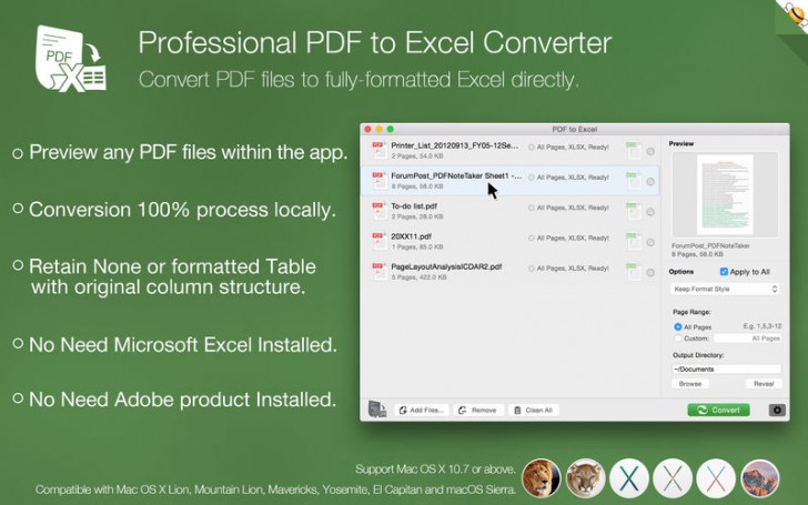 PDF to Excel by Flyingbee (โปรแกรม PDF to Excel แปลงไฟล์ PDF เป็น Excel บน Mac ฟรี) : 