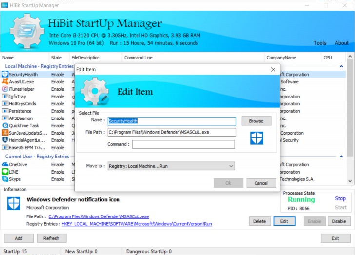 HiBit Startup Manager (โปรแกรม HiBit Startup Manager ปิดโปรแกรมที่ไม่จำเป็นตอนเปิดเครื่อง ฟรี) : 
