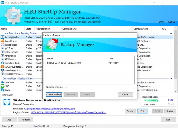 HiBit Startup Manager (โปรแกรม HiBit Startup Manager ปิดโปรแกรมที่ไม่จำเป็นตอนเปิดเครื่อง ฟรี) : 