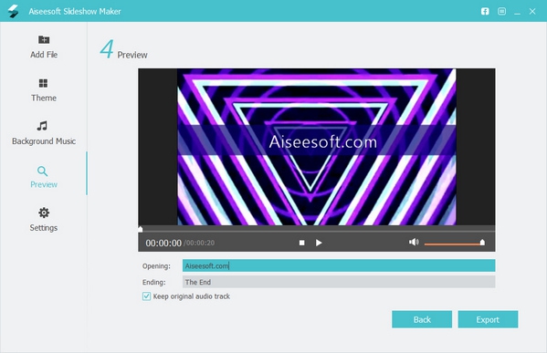 Aiseesoft SlideShow Maker (โปรแกรมสร้างแผ่น Slideshow สำหรับงานนำเสนอ ฟรี) : 