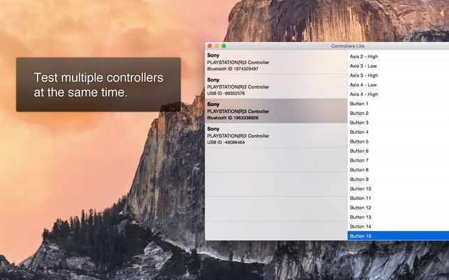 Controllers Lite (โปรแกรม Controllers Lite เช็คปุ่มจอย คอนโทรลเลอร์ บน Mac) : 