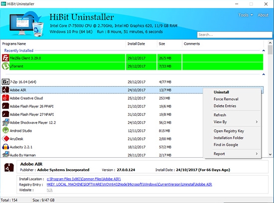 HiBit Uninstaller (โปรแกรม HiBit Uninstaller ลบโปรแกรมออกจากเครื่อง แบบหมดจรด ฟรี) : 