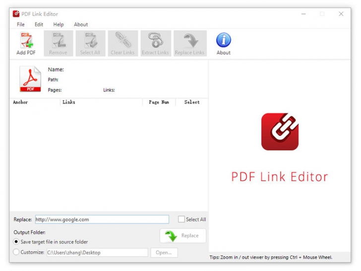 PDF Link Editor (โปรแกรม PDF Link Editor จัดการไฟล์ PDF ฟรี) : 