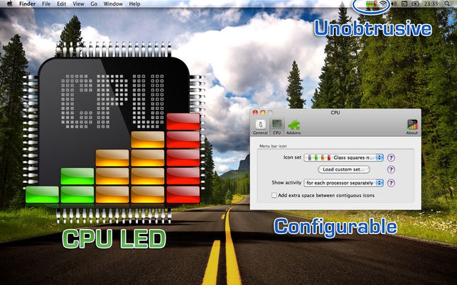 CPU LED (โปรแกรม CPU LED เช็คอัตราการใช้งาน CPU ผ่านเมนูบาร์ บน Mac) : 