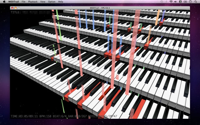 MIDITrail (โปรแกรม MIDITrail เล่นไฟล์เสียง MIDI แสดงเอฟเฟค 3D บนเครื่อง Mac) : 