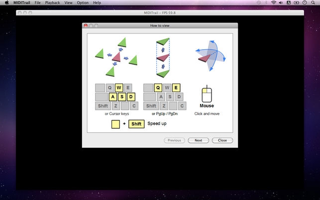MIDITrail (โปรแกรม MIDITrail เล่นไฟล์เสียง MIDI แสดงเอฟเฟค 3D บนเครื่อง Mac) : 