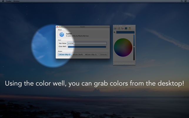 Cooler (โปรแกรม Cooler ดูดสี แปลงโค้ดสี สำหรับนักพัฒนา บน Mac) : 