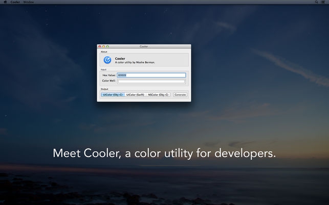 Cooler (โปรแกรม Cooler ดูดสี แปลงโค้ดสี สำหรับนักพัฒนา บน Mac) : 