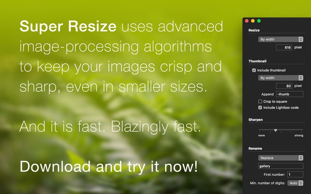 Super Resize (โปรแกรม Super Resize ย่อขนาดรูป สำหรับมืออาชีพ บน Mac) : 