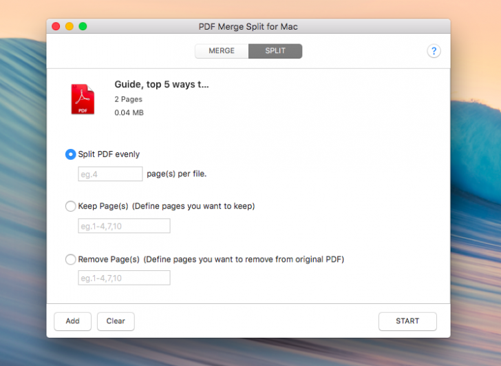 PDF Merge Split (โปรแกรมรวมไฟล์ แยกไฟล์ PDF บน Mac ฟรี) : 