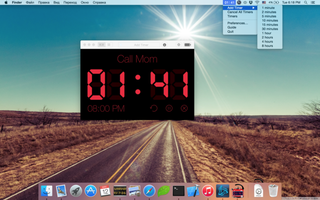 Red Hot Timer (โปรแกรม Red Hot Timer ตั้งเวลา จับเวลา บนหน้าจอ สำหรับ Mac) : 