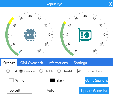 AgaueEye (โปรแกรมดูค่า FPS ดูอุณหภูมิ CPU GPU และ RAM ขณะเล่นเกมส์บน PC ฟรี) : 