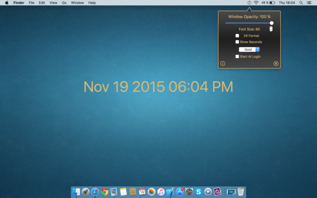 BackgroundClock (โปรแกรม BackgroundClock โชว์นาฬิกาพื้นหลัง Desktop สำหรับ Mac) : 