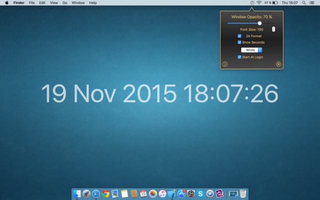 BackgroundClock (โปรแกรม BackgroundClock โชว์นาฬิกาพื้นหลัง Desktop สำหรับ Mac) : 