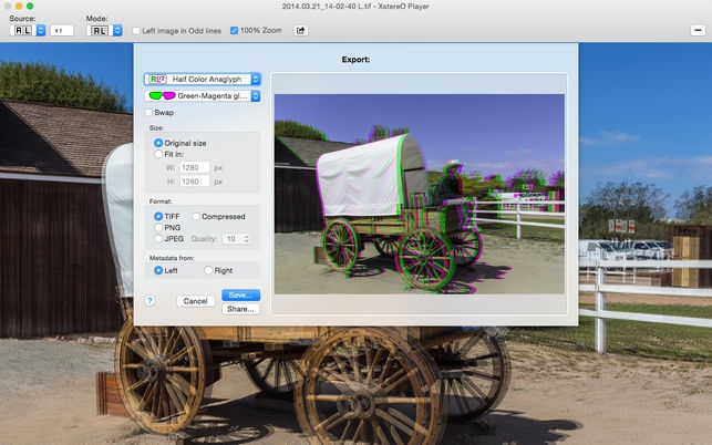 XstereO Player (โปรแกรม XstereO Player ดูรูปภาพ สร้างรูปภาพ สามมิติ 3D บน Mac) : 