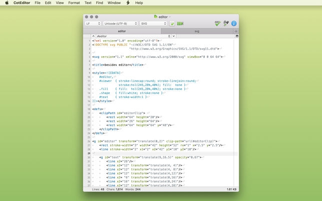 CotEditor (โปรแกรม CotEditor เขียนโค้ด HTML CSS Python เบา ใช้ง่าย สำหรับ Mac) : 