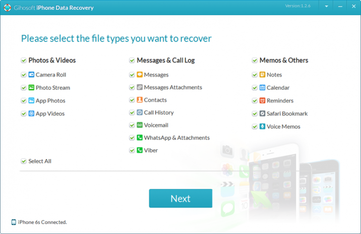 Gihosoft iPhone Data Recovery Free (โปรแกรมกู้ข้อมูลจาก iPhone บน PC ใช้ฟรี) : 