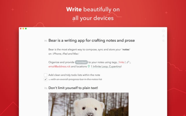 Bear (โปรแกรม Bear เขียนบันทึก ร้อยเรียงบทความ บน Mac) : 
