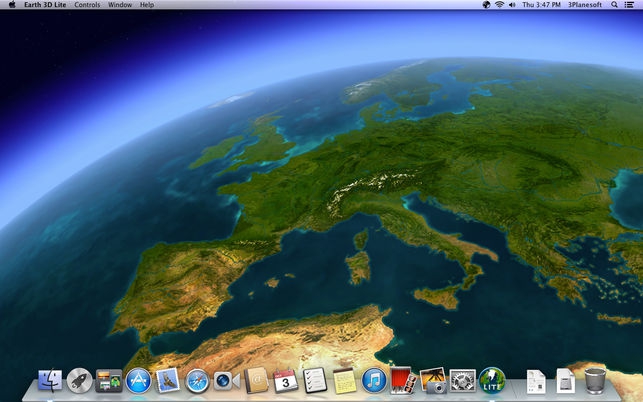 Earth 3D Lite (โปรแกรม Earth 3D Lite พื้นหลัง มองโลก ในห้วงอวกาศ บน Mac) : 