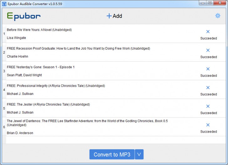 Epubor Audible Converter (โปรแกรมแปลงไฟล์เสียง AA/AAX เป็น MP3 สำหรับ PC) : 