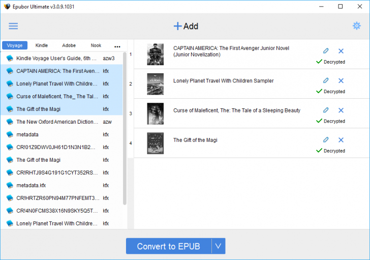 Epubor Ultimate (โปรแกรมแปลงไฟล์หนังสือ e-book เป็น PDF สำหรับ PC) : 