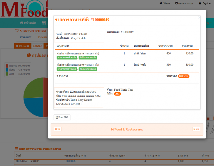 M Food & Restaurant (App ร้านอาหาร จัดการระบบร้านอาหารผ่านมือถือ Android) : 
