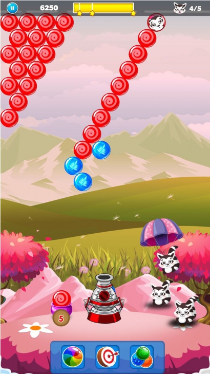 Bubble Shooter (App เกมส์ยิงลูกบอล ช่วยแร็กคูนตัวน้อย) : 