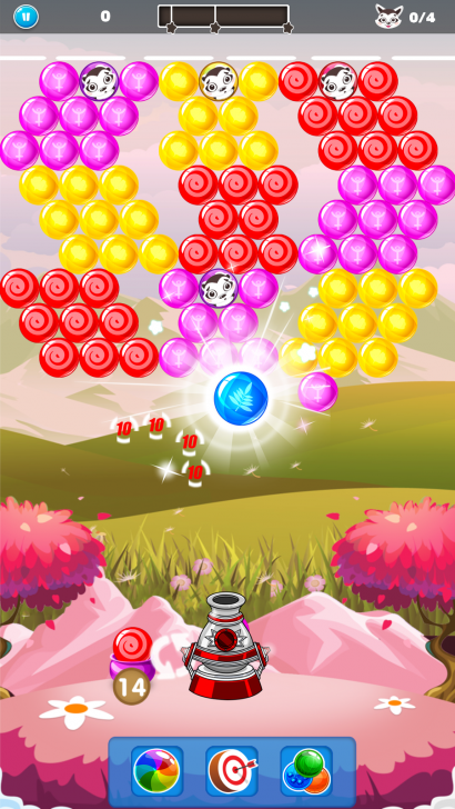 Bubble Shooter (App เกมส์ยิงลูกบอล ช่วยแร็กคูนตัวน้อย) : 