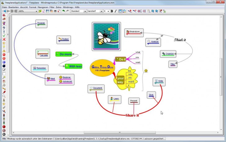 Freeplane (โปรแกรมทำ Mind Mapp บน PC แบบง่ายๆ ใช้ฟรี) : 