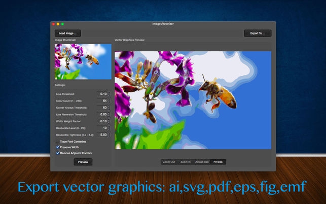 Image2Vector (โปรแกรม Image2Vector แปลงรูปภาพเป็นเวกเตอร์ บน Mac) : 