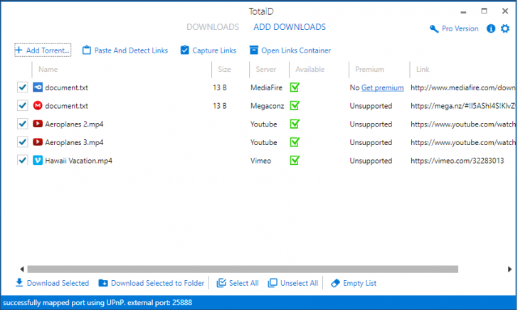 TotalD (โปรแกรมช่วยดาวน์โหลด All-in-One โหลดไฟล์เอกสาร รูปภาพ วิดีโอ และ Torrent ฟรี) : 
