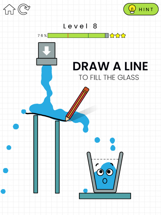 Happy Glass (App เกมส์แก้ปริศนาเติมน้ำให้เต็มแก้ว ลับสมองประลองปัญญา Happy Glass) : 