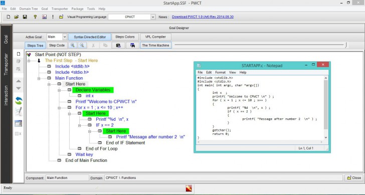 PWCT (โปรแกรมช่วยเขียนโปรแกรม PWCT เขียนโปรแกรมแบบไม่ต้องเขียน Code) : 