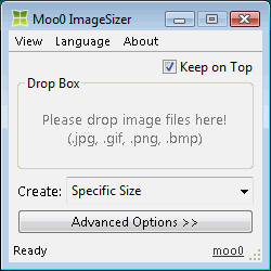 Moo0 Image Sizer (โปรแกรมแก้ไขขนาดรูป พร้อมแปลงไฟล์ในตัว ฟรี) : 