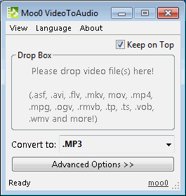 Moo0 Video Audio Extractor (โปรแกรมแยกไฟล์เสียงออกจากวิดีโอ ฟรี) : 