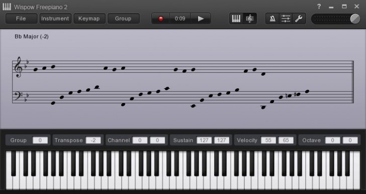 Free Piano (โปรแกรมเล่น Paino บนคอม แบบไม่ต้องติดตั้ง ฟรี) : 