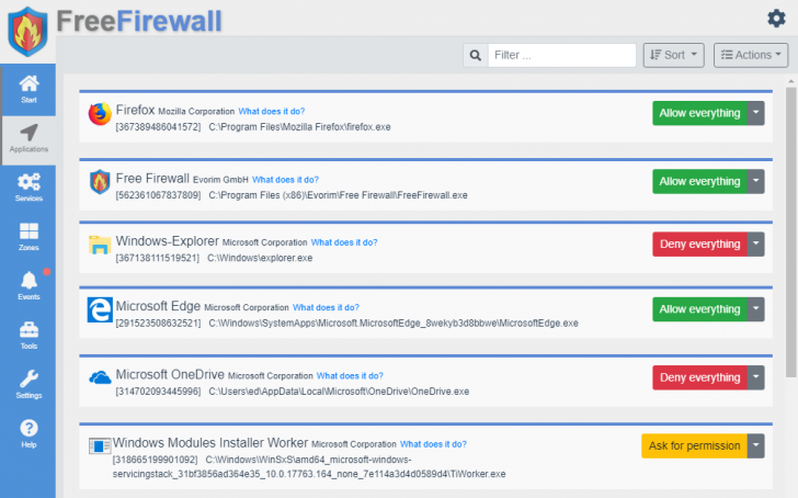 Free Firewall (โปรแกรม Free Firewall Evorim รักษาความปลอดภัยบน PC ฟรี) : 