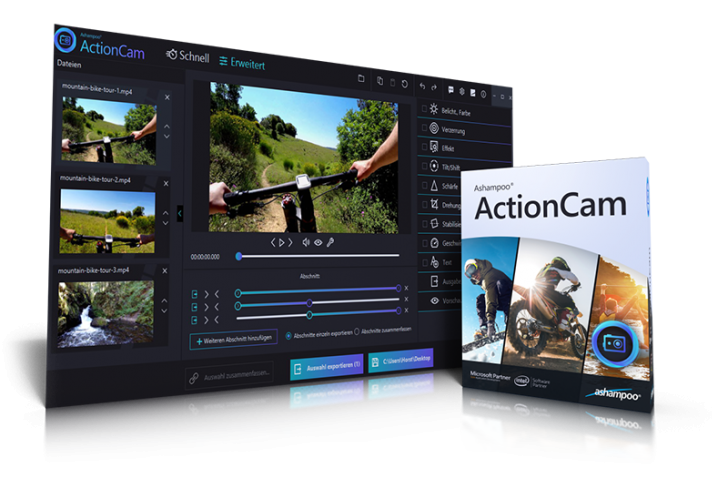 Ashampoo ActionCam (โปรแกรมตัดต่อวิดีโอ สร้าง VDO สำหรับกล้อง Action Cam) : 