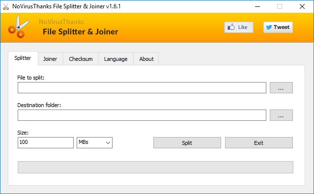 File Splitter and Joiner (โปรแกรมรวมไฟล์ แยกไฟล์ ตรวจสอบไฟล์ ใช้ฟรี) : 
