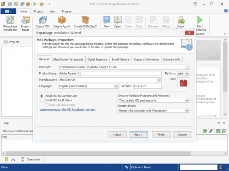 EMCO MSI Package Builder (โปรแกรมสร้างไฟล์ติดตั้ง MSI) : 