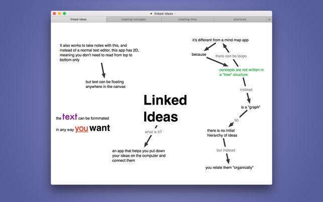 Linked Ideas (โปรแกรม Linked Ideas เชื่อมโยงความคิด บนหน้ากระดาน สำหรับ Mac) : 